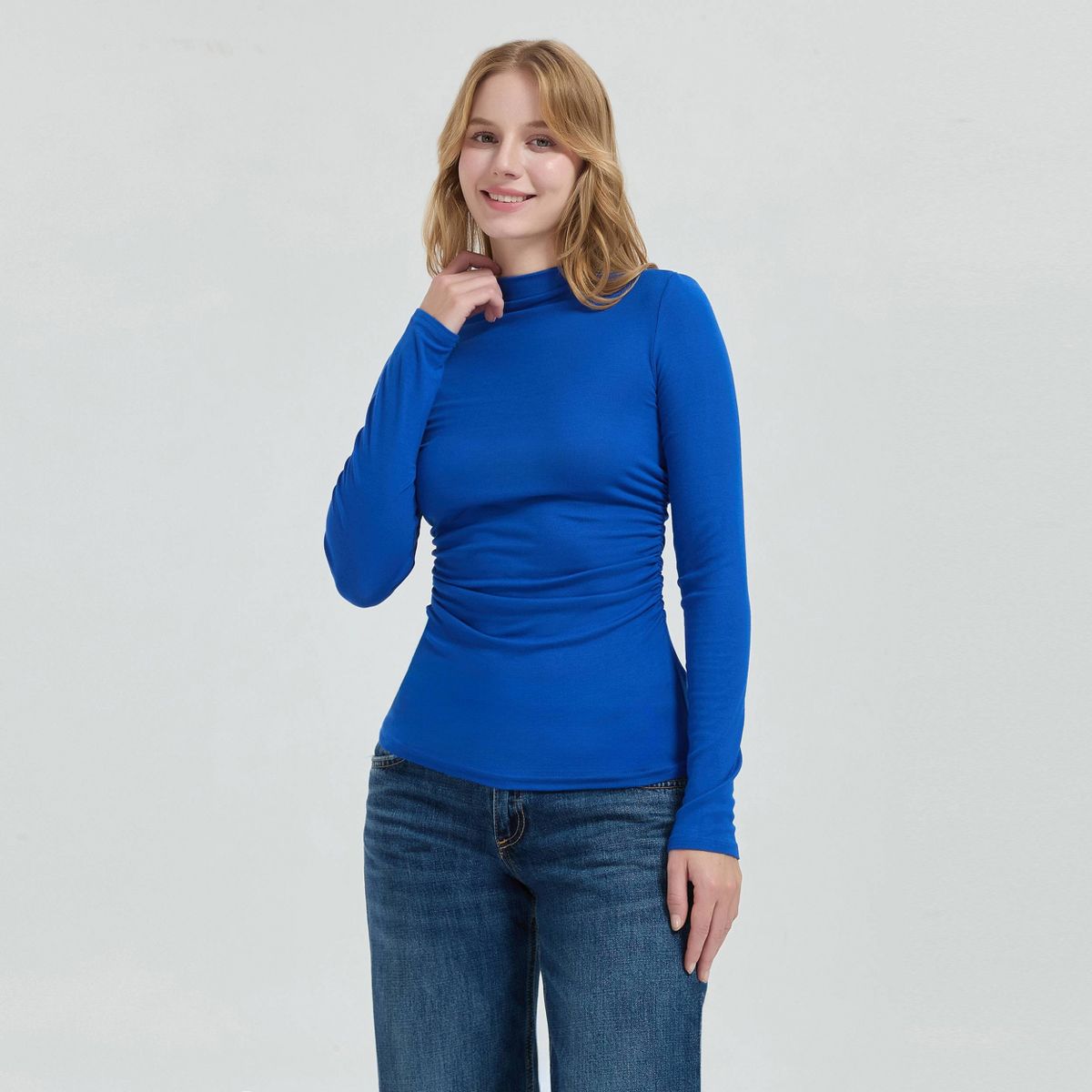 Women's Long Sleeve Mock Turtleneck Top - A New Day™ - thumbnail 6