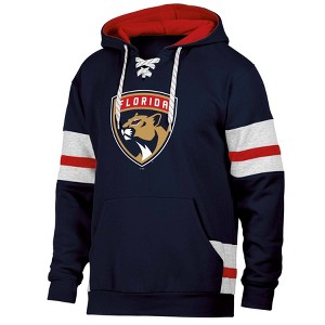 NHL Florida Panthers Men's Long Sleeve Hooded Sweatshirt with Lace - 1 of 3