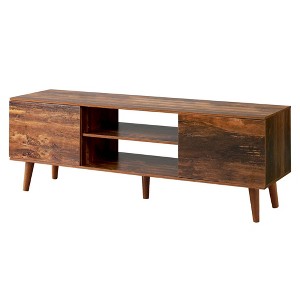 Itopfox Mid Century Modern TV Stand for 55-60 Inch TVs, Entertainment Center with Storage, Adjustable Shelves, Cable Management, Soft Close Hinges - 1 of 4