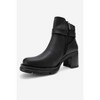 HEİLE - Black Buckle Block Heel Boot (Women) black cilt 6 Forever & Always Shoes US - 4 of 4