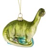 Northlight 4" Glittered Brontosaurus Dinosaur Glass Christmas Ornament - 3 of 4