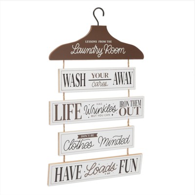 Farmlyn Creek Rustic Hanging Wall Decor, Lessons from The Laundry Room Sign (11.8 x 19.7 in)