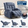 Large Recliner Chair, Manual Reclining Sofa with Massage and Heat, Comfy Sofa Chair with 3 Positions, 2 Side Pockets, 2 Front Pockets and 2 Cup Holder - 3 of 4