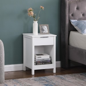 PAGED Nightstand with Drawers, Contemporary End Table with Open Space, Bedside Table for Bedroom, Living Room - 1 of 4