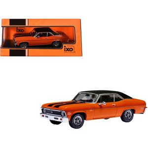 1971 Chevrolet Nova SS Orange with Black Stripes and Black Vinyl Top 1/43 Diecast Model Car by IXO Models - 1 of 3