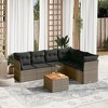 vidaXL Garden Sofa Set Grey, Brown and Dark Grey - 2 of 4