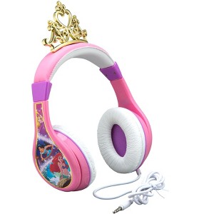 eKids Disney Princess Wired Headphones for Kids, Over Ear Headphones for School, Home, or Travel - Pink (DP-140.EXV9) - 1 of 3