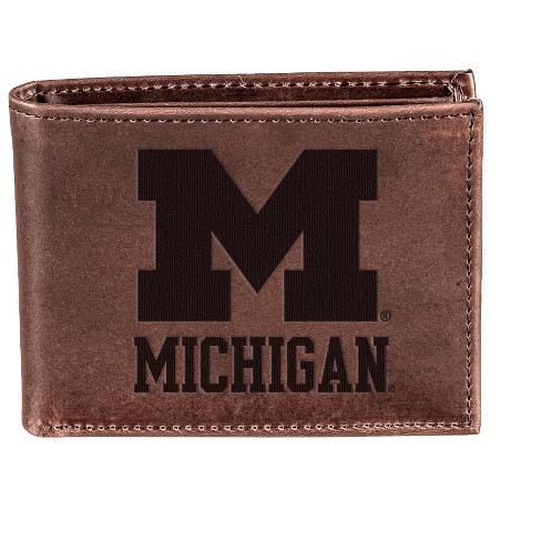 Evergreen University Of Michigan Crazy Horse Collection Bi-fold Wallet ...
