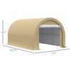 10' x 16' Carport, Heavy Duty Portable Garage Storage Tent with Large Zippered Door, Anti-UV PE Canopy Cover for Car, Truck, Boat, Motorcycle, Bike - 3 of 4