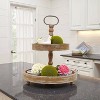 Round Wood 2-Tier Tray - Storied Home - 3 of 4