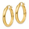 Black Bow Jewelry 3.75mm x 25mm Polished 14k Yellow Gold Domed Round Tube Hoop Earrings - 2 of 4