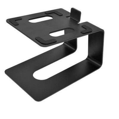 Black Metal Tilted Desktop Bookshelf Speaker Stands Pair
