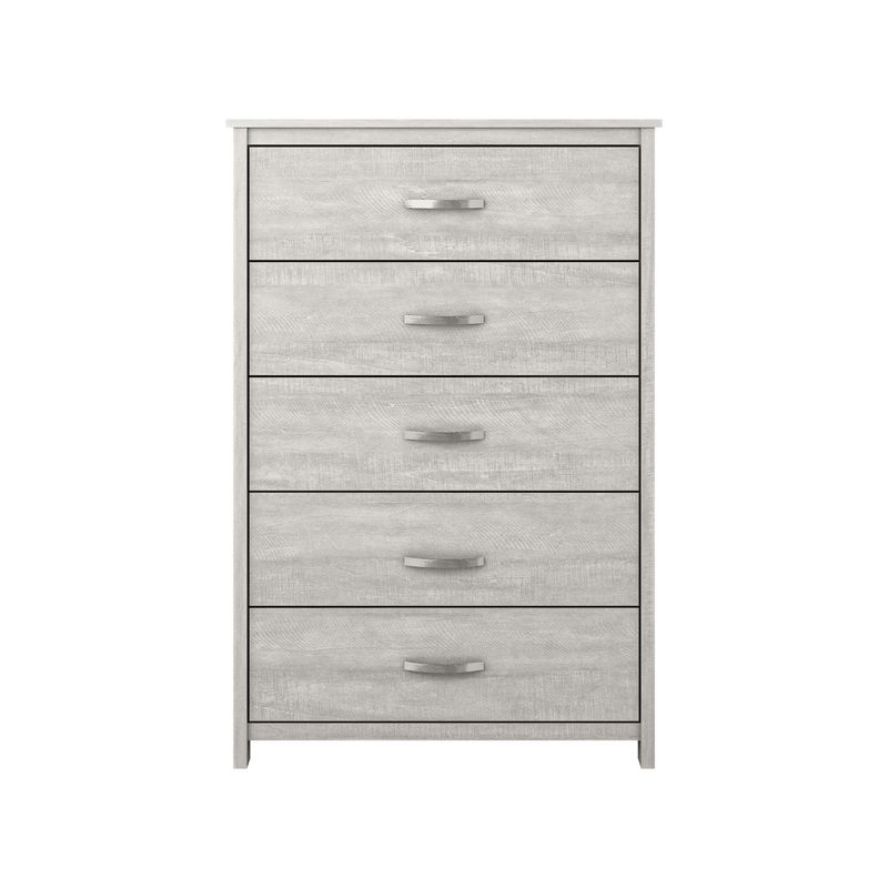 Galano Layton 5-Drawer Chest of Drawers (47.7 in. × 15.7 in. × 31.5 in.) in Dusty Gray Oak, White, 3 of 17
