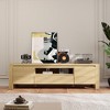 COZONY TV Stand, Natural Wood Farmhouse Entertainment Center, with Doors and Cabinet for TVs Up to 60/70 Inch - 4 of 4