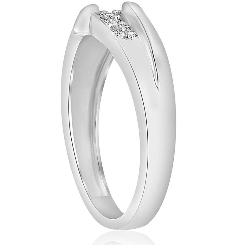 Pompeii3 1/4ct Diamond Mens Wedding Ring 10k White Gold, 2 of 5