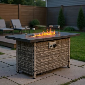 Resenkos 43-inch Fireplace Table,  Finish, Modern Design, Premium Heat Output with Stylish Look and High Quality Construction， - 1 of 1