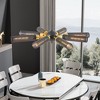 HANPURE 34'' Industrial Sputnik Chandelier, 8-Light Black/Gold Pendant with Mesh Shades, E26 Base, Adjustable Height for Dining/Living Room/Kitchen - 3 of 4