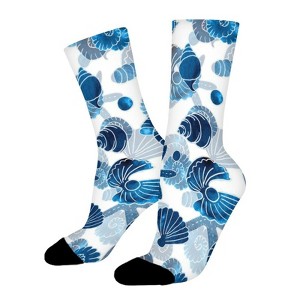 Shells Sea Women Printed Crew Socks Funny Funky Socks Soft Polyester Novelty Gifts for Artists Men - 1 of 1