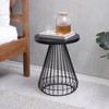 MH London Melody  20" Solid Wood and Black Metal Frame with Round Top End Table - 2 of 4