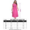Coolmee Women Plus Size Casual Smocked Round Neck Short Sleeve Midi A-Line Flutter Dress With Pocket - 4 of 4