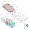 iDesign Plastic Dresser Drawer Organizer for Bedroom - Set of 3 - Clear - 2 of 4