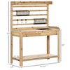 MOEPISY Potting Bench Table, Garden Work Bench, Workstation with Metal Sieve Screen, Natural - 3 of 4