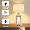 KWPZQEB Farmhouse Table Lamp Set of 2, Bedside Lamps with 3 Level Dimming & USB C+A Ports, Upgraded Touch Lamps for Living Room, Bedroom - 3 of 4
