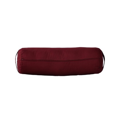 Yoga Direct Supportive Round Cotton Yoga Bolster - Burgundy