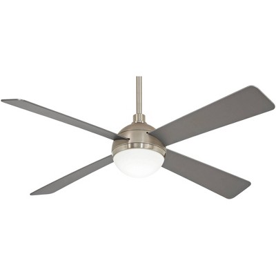54" Minka Aire Modern Industrial Indoor Ceiling Fan with LED Light Remote Control Brushed Steel for Living Room Dining Home Office