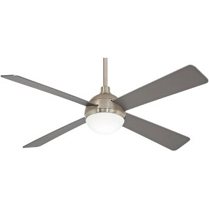 54" Minka Aire Modern Industrial Indoor Ceiling Fan with LED Light Remote Control Brushed Steel for Living Room Dining Home Office - 1 of 4