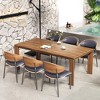 Luck Live Modern Patio Dining Tables 62.99 inches solid wood outdoor dining table/Brown accommodating 4-6 people - 4 of 4