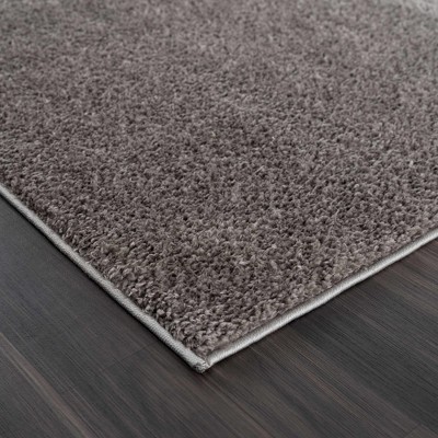 Judy Light Gray Washable Plush Shag Area Rug 5'3" x 7'