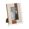 Decorative Resin Photo Frame with Wood Stripe Border - Home Decor Accent for Console Tabletop, Living Room, or Office Desk Styling - 9", Ivory & Brown - 4 of 4