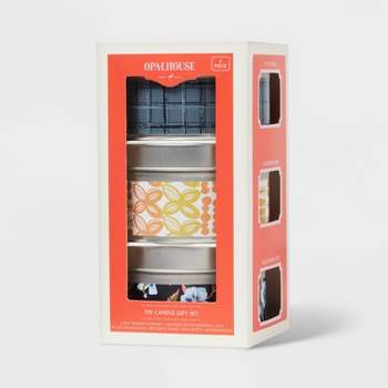 3pc Assorted Scent Mini Tin Candle Gift Set Yellow Tones 12.3oz - Opalhouse™