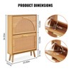 VEVOR Shoe Cabinet with 2 Flip Drawers, Shoe Storage Cabinet for Entryway, Free Standing Shoe Storage Organizer with Rattan Doors, Brown - 4 of 4