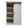 SEVOBAL Utility Storage Cabinets 5 Drawer Dresser with Sliding Barn Door and Adjustable Shelves for Bedroom, White, 31.5"*15.75"*47.83" - 3 of 4