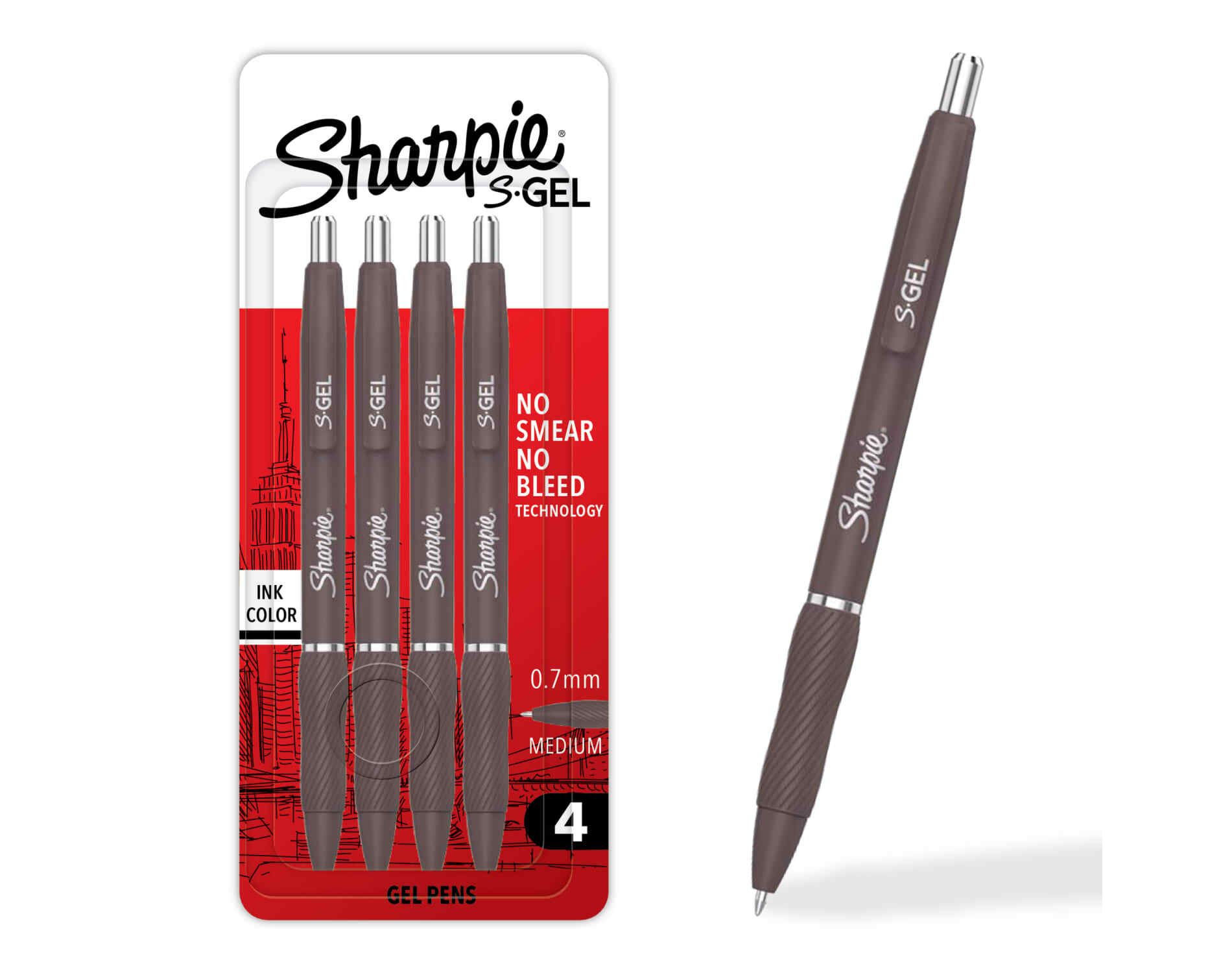 Sharpie 4pk S-Gel 0.7mm Black Ink