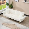 NicBex 79 Inch Corduroy Convertible Sofa Bed with Folding Armrests for Office,Living Room,Apartment,White - 2 of 4