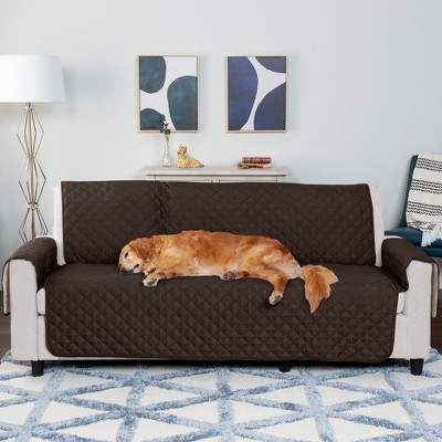 Espresso and Clay Reversible Quilted Sofa Protector