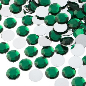 John Bead 400-Piece 12mm (SS50) Green Acrylic Round Flat Back Rhinestones - 1 of 4