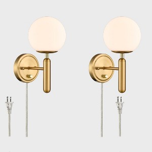 Claxy Modern Brass Plug in Wall Sconces Set of 2 - 1 of 4