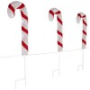 Northlight Lighted Candy Cane Christmas Pathway Lawn Stakes - 20" - Set of 3 - image 4 of 4