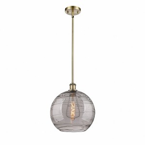 Athens Deco Swirl - 1 Light Stem Hung Mini Pendant In Industrial Style-15 Inches Tall and 12 Inches Wide - 1 of 1