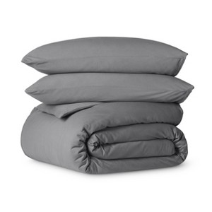 Organic Cotton Jersey Duvet Cover & Pillowcase Set by Bare Home - 1 of 4