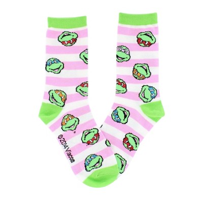 Bioworld Teenage Mutant Ninja Turtles Pink Striped Crew Socks