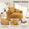MOONMISS Oversized Barrel Accent Chairs,Round Lazy Sofa with 3 Pillows,Comfy Armchair with Thick Base for Living Room,Bedroom,Apartment - 4 of 4