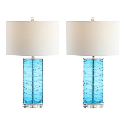 Glass Fused Cylinder Table Lamps, Target Turquoise Lamp
