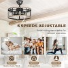 20'' Caged Rustic Farmhouse Ceiling Fan with Lights Remote Control, Reversible DC Motor, 6 Speeds Ceiling Fan Light Fixture for Dining Room Bedroom - 2 of 4