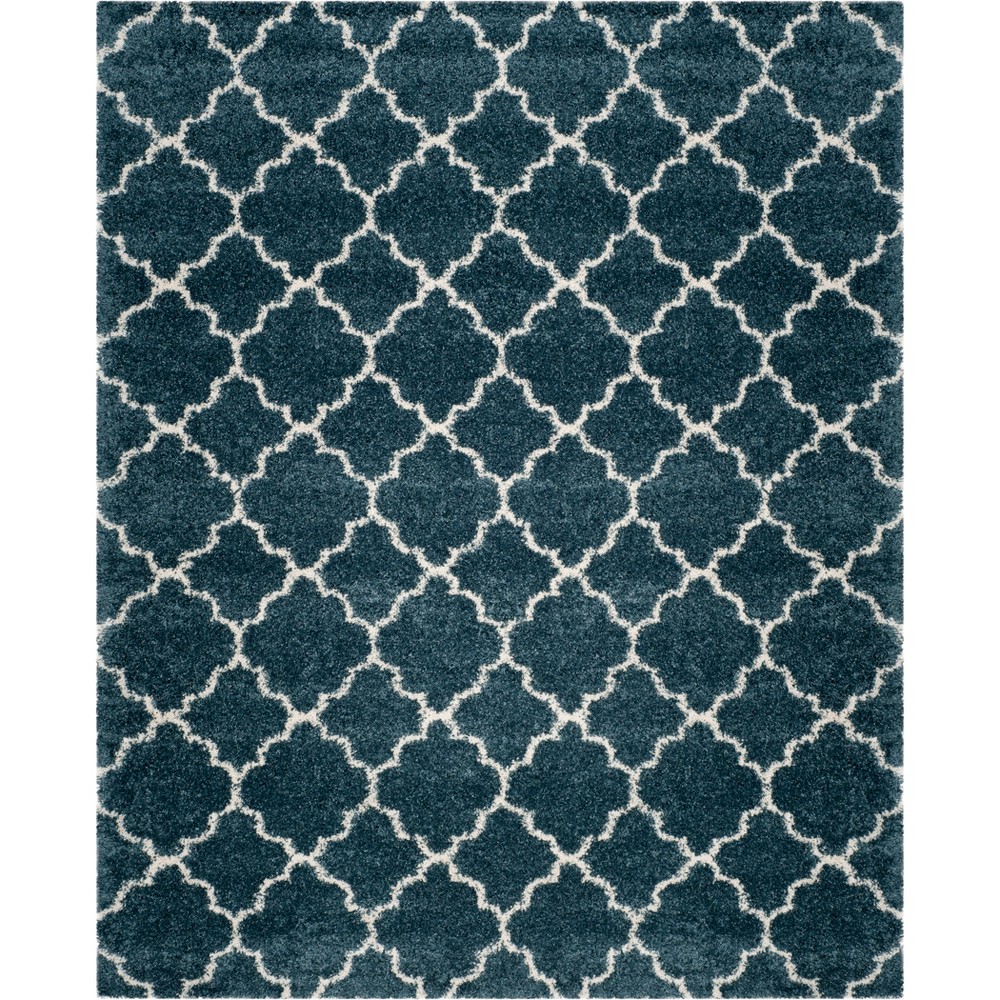 6'x9' Quatrefoil Design Loomed Area Rug Slate Blue/Ivory - Safavieh