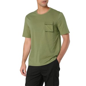 Lars Amadeus Men's Casual Crew Neck Short Sleeve Classic T-shirts with Pocket - 1 of 4